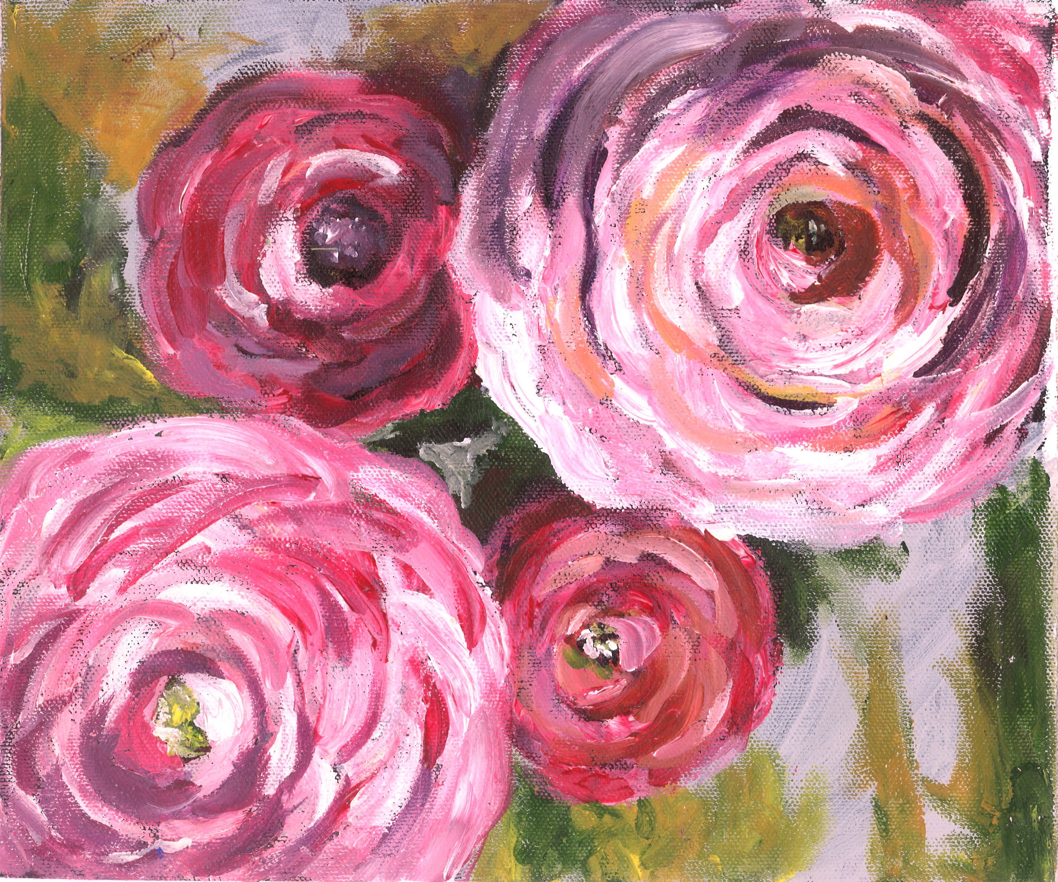 Rose Finger Painting